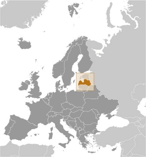 Latvia Locator Map