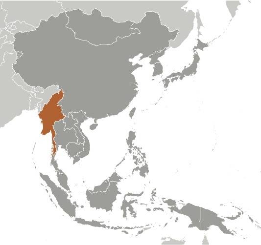 Myanmar Locator Map